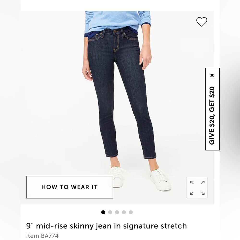 J. Crew 9 inch mid rise skinny jeans